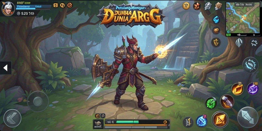 Screenshot gameplay menggambarkan pertarungan seru dalam dunia ARPG.