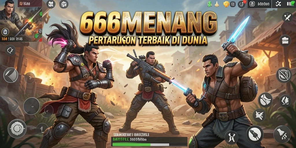 Tampilan gameplay intens di arena Battle Royale 666MENANG.