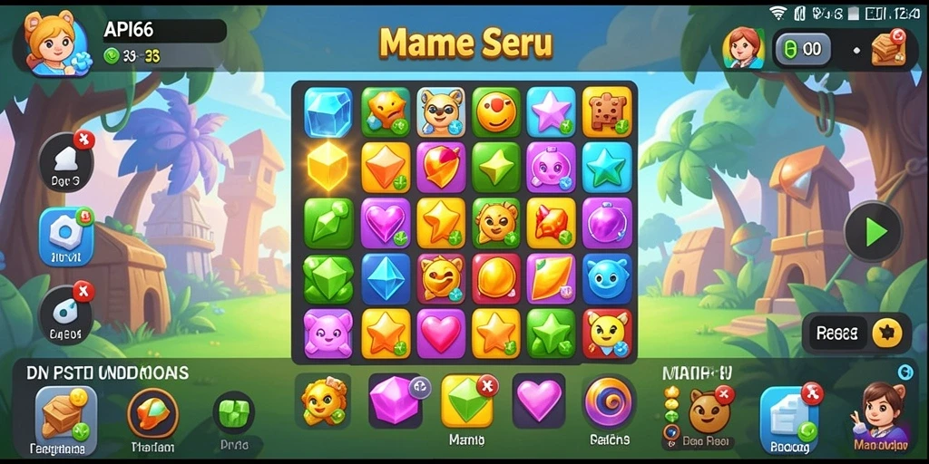 Tampilan gameplay seru dalam API66 yang penuh warna.
