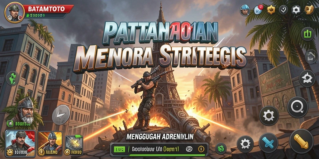 Tampilan gameplay BATAMTOTO dengan menara pertahanan yang strategis.