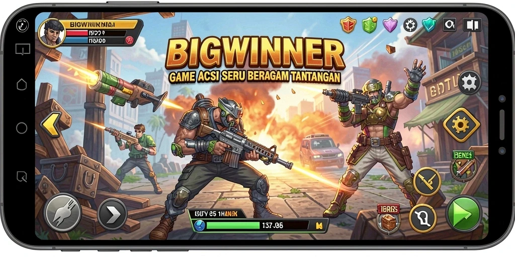 Gameplay intens BIGWINNER dengan aksi seru dan pertempuran menegangkan.
