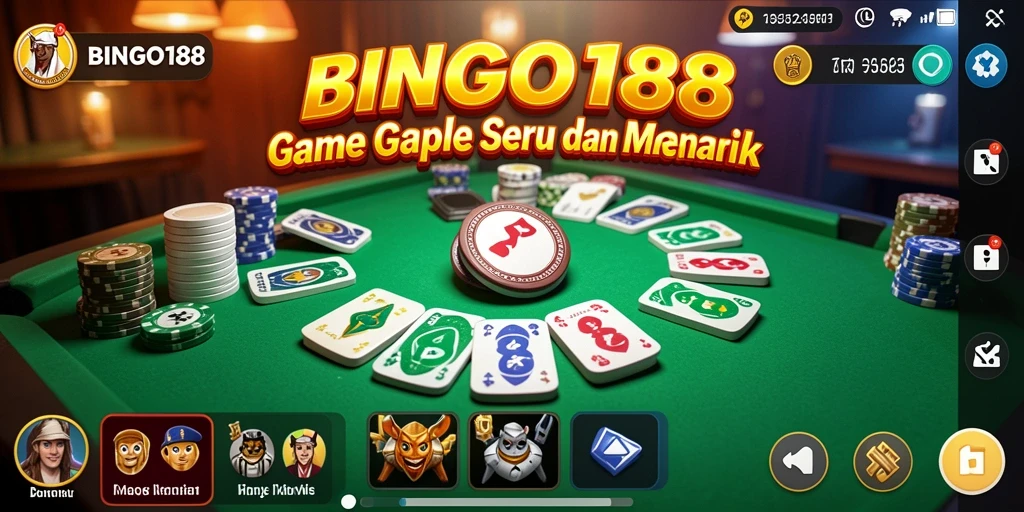 Tampilan gameplay menarik dari BINGO188 dengan suasana Gaple.