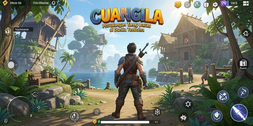 Cuplikan gameplay menampilkan dunia terbuka CUANGILA yang luas dan menawan.