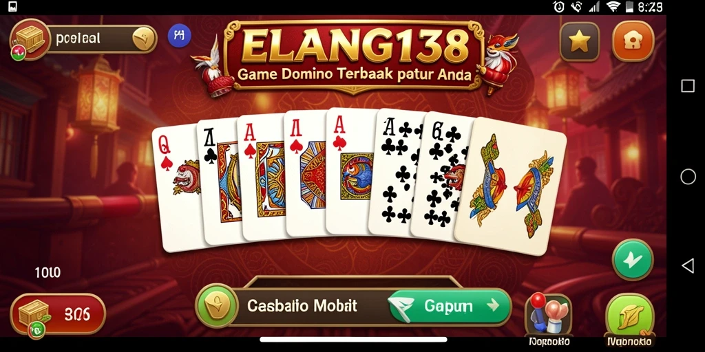 Screenshot utama ELANG138 menampilkan aksi seru gameplay Domino.
