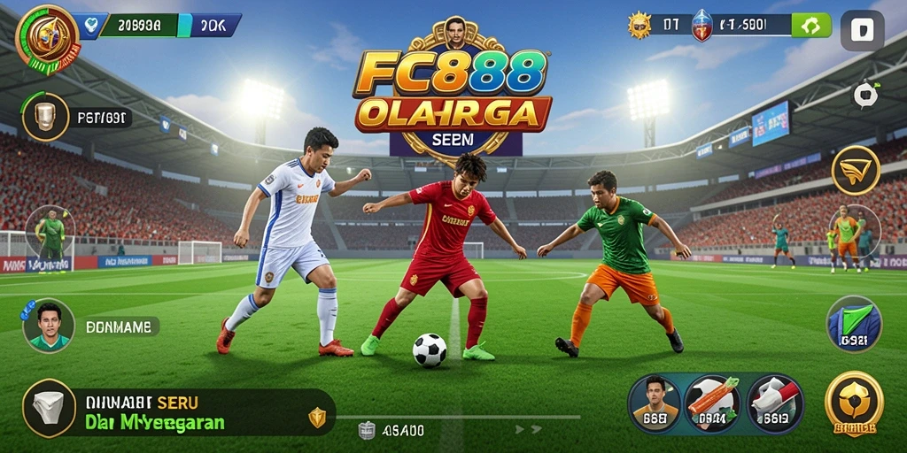 Screenshot menunjukkan aksi intens dalam pertandingan olahraga di FC888.
