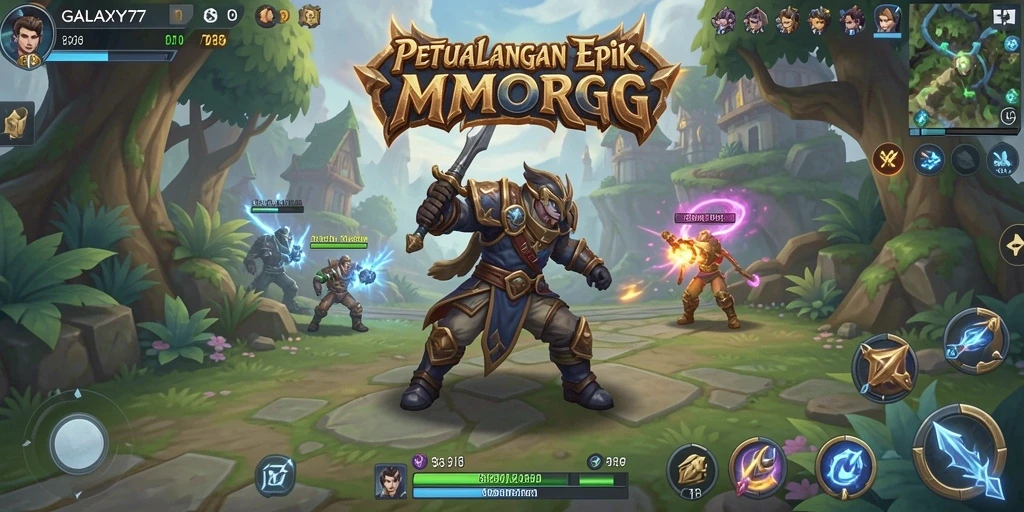 Tangkapan layar menunjukkan pemain beraksi dalam pertempuran di <strong>GALAXY77</strong>.