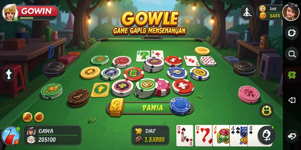 Tampilan gameplay GOWIN yang seru saat bermain Gaple.