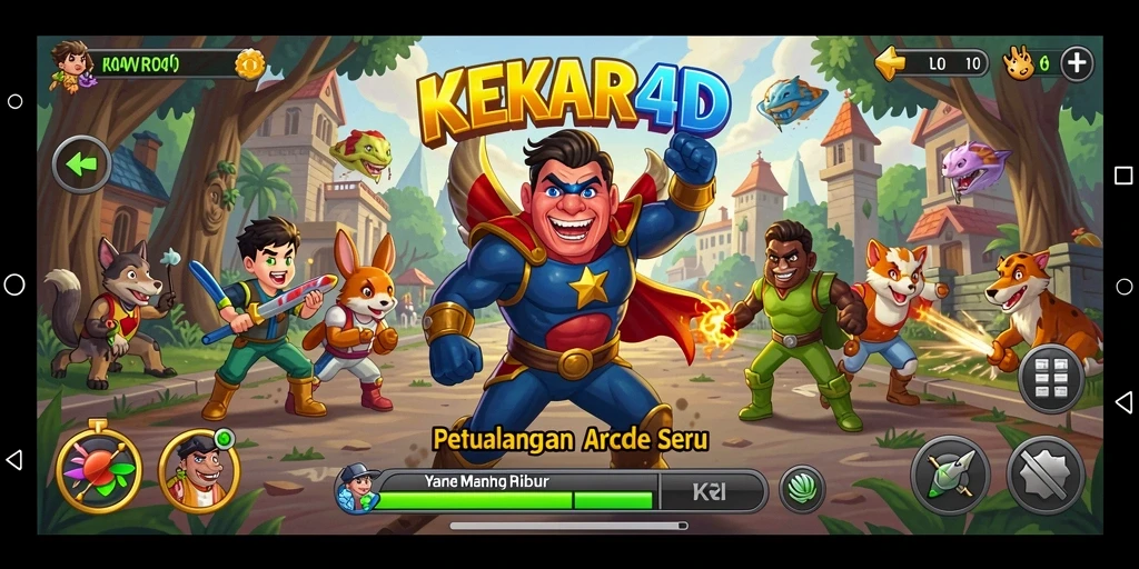 Screenshot gameplay KEKAR4D yang menampilkan aksi seru dan penuh warna.