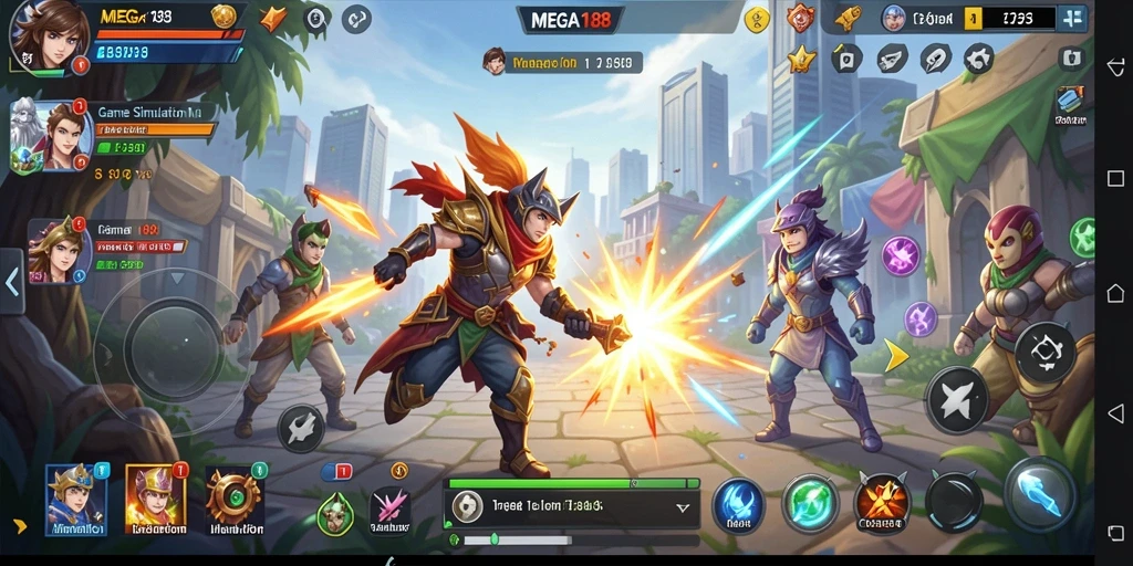 Tampilan gameplay menakjubkan dari MEGA188 yang memperlihatkan simulasi mendalam.