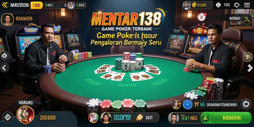 Tampilan gameplay Poker yang seru dan kompetitif di MENTARI138.