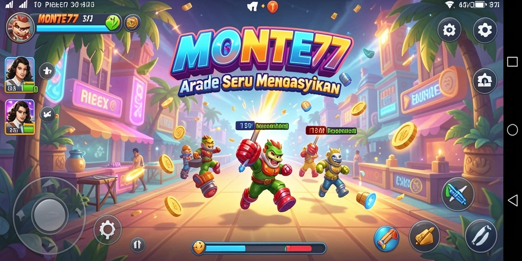 Tampilan gameplay seru dari MONTE77 dengan berbagai level tantangan.