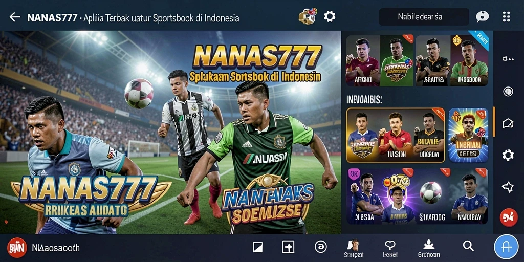 Tampilan utama NANAS777 dengan berbagai pilihan taruhan olahraga.