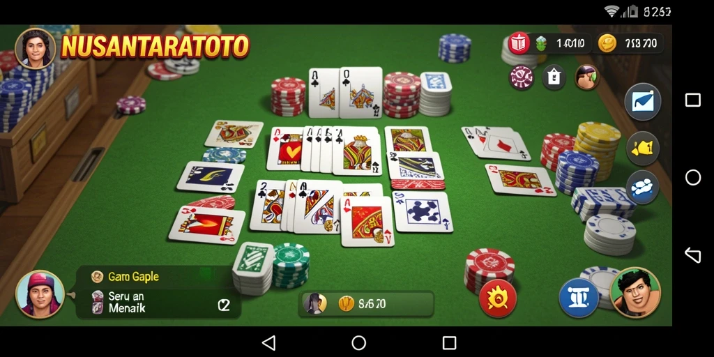 Screenshot gameplay NUSANTARATOTO dengan tampilan kartu Gaple.