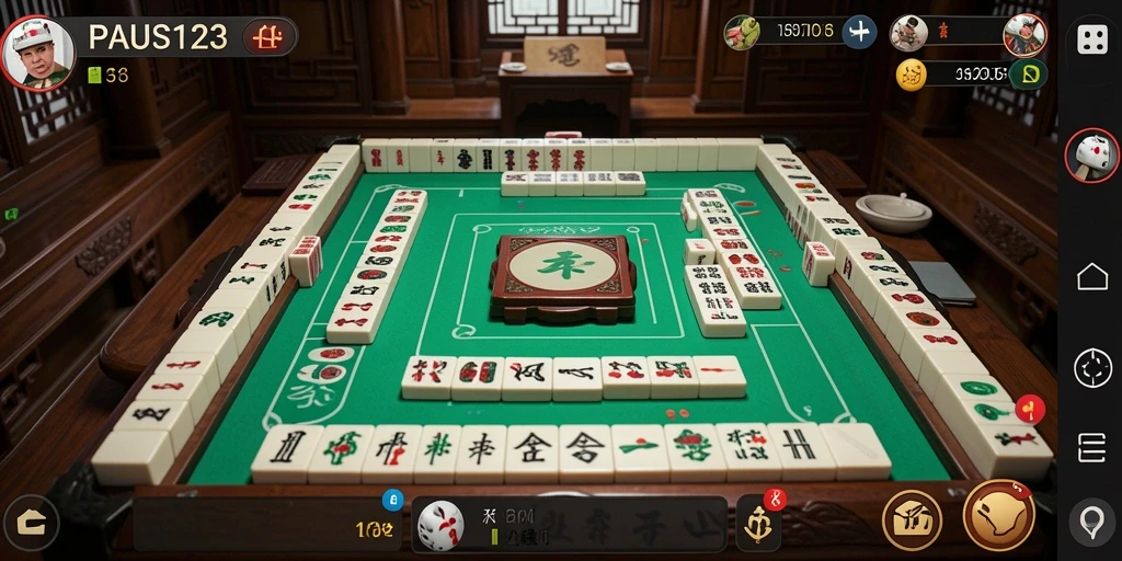 Screenshot gameplay PAUS123 yang menampilkan tantangan Mahjong.