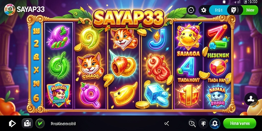 Tampilan gameplay SAYAP33 yang menarik dan penuh warna.
