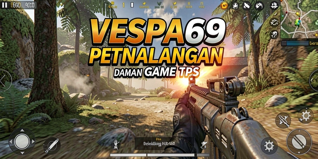 Tangkapan layar utama VESPA69 menunjukkan aksi seru dalam gameplay TPS.